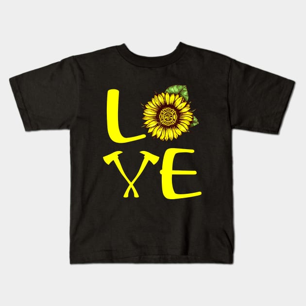 Love Firefighter Kids T-Shirt by Rumsa